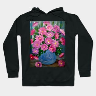 Some beautiful and lovely boutique of pinks and purple flowers in a glass vase Hoodie